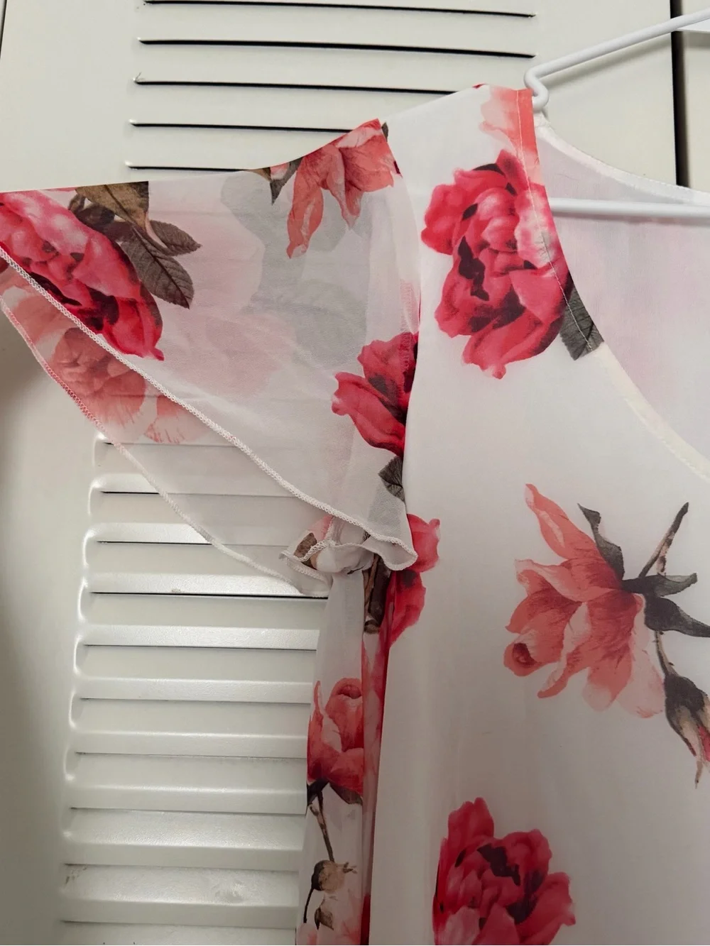 Show Me Your MuMu Kylie Dress with Coral Floral Print White Size S